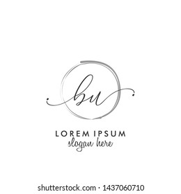 BU Initial beauty monogram logo vector