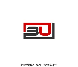 BU initial box letter logo template vector
