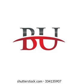 BU initial company red swoosh logo