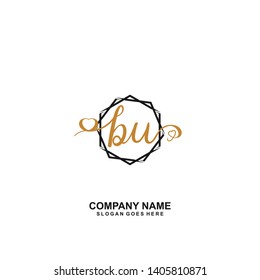 BU Initial handwriting logo vector