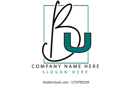 BU initial Letter Logo Design Vector Template. Monogram and Creative Alphabet BU initial icon Illustration style.