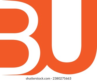 BU Initial letter Logo Design Monogram Creative Symbol Modern Sign . monogram with Nice style isolated on white Background . BU Best  Brand logo icon design center.
