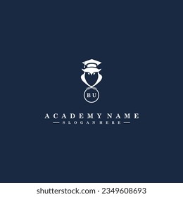 BU Initials Academy Logo Vector Art Icons and Graphics