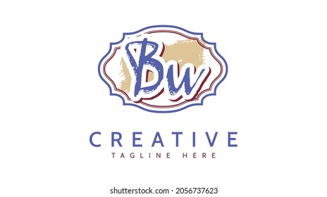 Bu Initials, handwriting logo vector