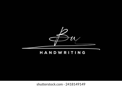 BU initials Handwriting signature logo. BU Hand drawn Calligraphy lettering Vector. BU letter real estate, beauty, photography letter logo design.