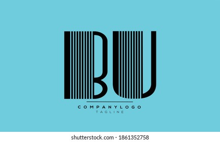 BU initials monogram letter text alphabet logo design