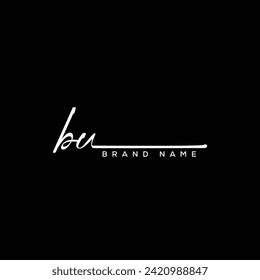 BU letter beauty handwriting vector logo. 