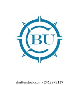 Diseño de letras BU. Diseño del logotipo de la tecnología de letras BU sobre un fondo blanco.