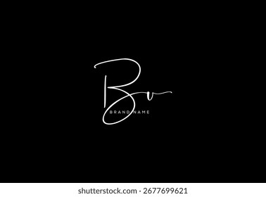 Logotipo cursivo elegante de la escritura a mano de la belleza de la letra de BU.
