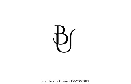 Ilustración de vectores de plantilla de diseño de logotipo inicial de la letra BU