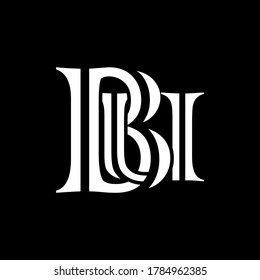 BU letter logo with black background.Nice letter icon