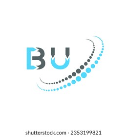 Diseño creativo del logo de la carta BU. Diseño único de BU.
