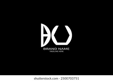 BU letter logo creative design. BU unique design. BU creative initials letter logo concept. BU letter logo design on black background.