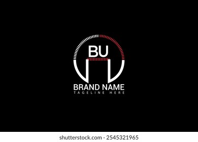 BU letter logo creative design. BU unique design. BU creative initials letter logo concept. BU letter logo design on black background.