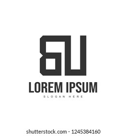 BU Letter logo design. Initial letter logo template design