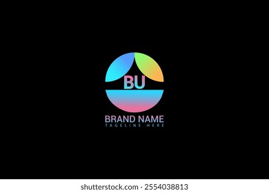 BU letter logo design on black background. BU creative initials letter logo concept. bu letter design. BU  design on black background. B U, b u logo