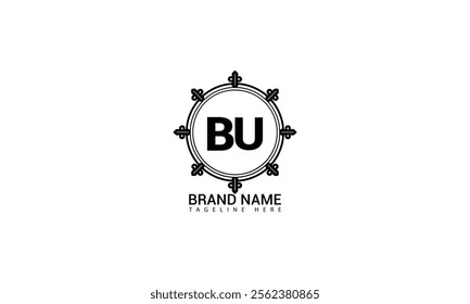 BU letter logo design on black background. BU creative initials letter logo concept. bu letter design. BU design on black background. B U, b u logo