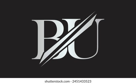 Elementos de Plantilla de diseño de logotipo de letra bu. diseño de logotipo de letra de Vector bu.