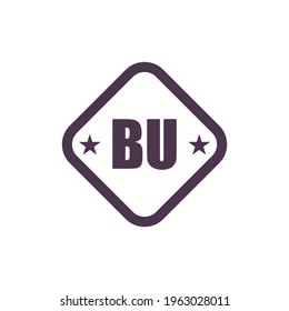 Ilustración del vector de logotipo de la letra BU. Concepto de diseño inicial del logotipo.
