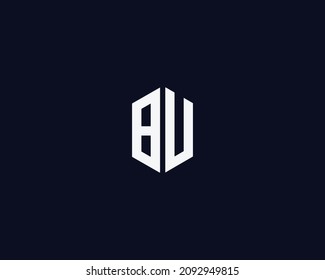 BU letter logo vector template Creative modern shape colorful monogram hexagon logo company
