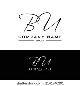 BU letters signature logo, Handwriting logo, Handwritten logo, BU, BU lettering, Letters BU