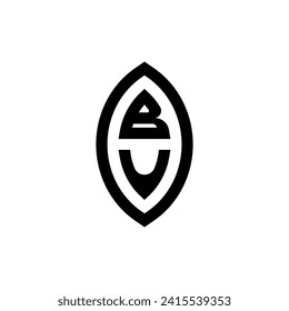 Monograma geométrico de línea BU con diseño profesional de alta calidad que se imprimirá bien