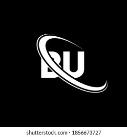 Logo de BU. B Diseño U. Letra blanca BU. Diseño del logotipo de la letra U de BU/B. Letra inicial logotipo de monograma en mayúsculas de círculo vinculado a la BU.	
