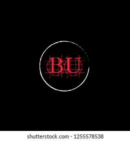bu logo letter initial, Abstract Polygonal Background Logo, design for Corporate Business Identity,flat icon, Alphabet letter, 