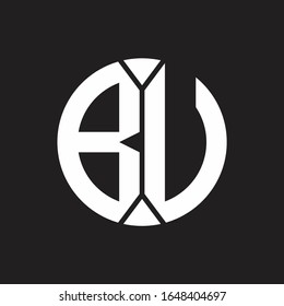 BU Logo monogram with piece circle ribbon style