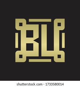 Monograma de logotipo de BU con plantilla de diseño de arte de línea