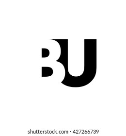 BU Logo. Vector Graphic Branding Letter Element. White Background