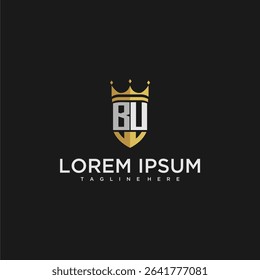 BU luxury letter monogram for crown and shield logo design