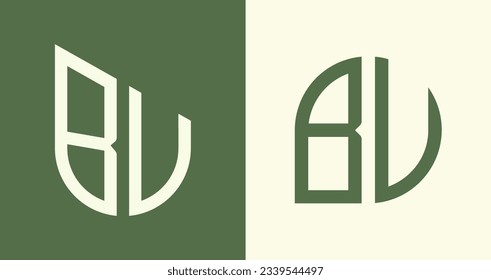 Paquete vectorial de diseño del logotipo de la letra inicial moderna de BU. Será adecuado para qué empresa o nombre de marca inician esas iniciales.