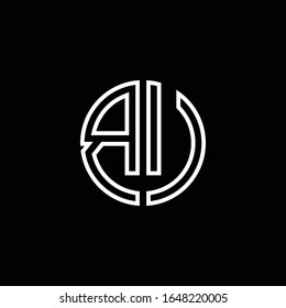 Plantilla de diseño de esquema de esquema de estilo de cinta de logotipo de BU
