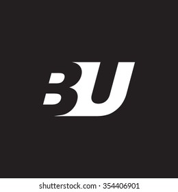 BU negative space letter logo black background