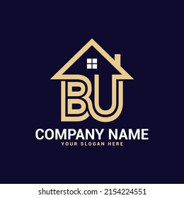 bu Real estate letter logo Vector Template 