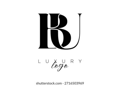 BU Serif Letter Monogram Typography Logo for Elegant Premium Branding Identity