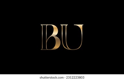 Monograma de BU, UB, letras abstractas