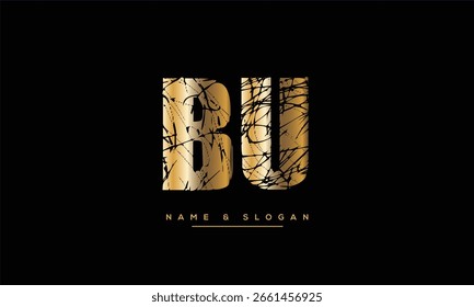 BU, UB Letras Abstractas Logo Monograma