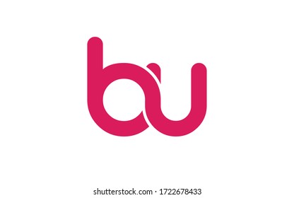 bu or ub Letter Initial Logo Design, Vector Template