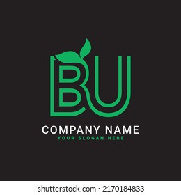 Bu; uB, natural,leaves,eco,botanical Letter logo
