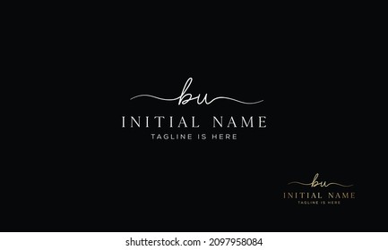 BU UB Signature initial logo template vector