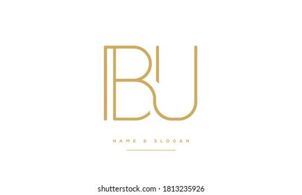 BU, UB, B, U Abstrakte Buchstaben Logo-Monogramm