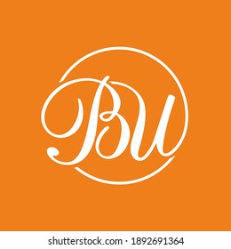 BU vector logo in circle on orange background