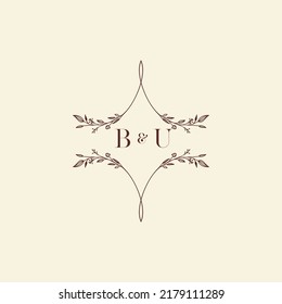BU wedding initial logo letters in high quality professional design that will print well across any print media