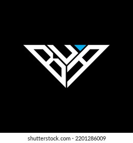 BUA letter logo creative design with vector graphic, BUA simple and modern logo in triangle shape.