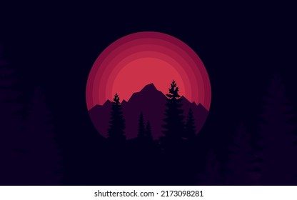 Buautiful sunset illustration vector,sunset background,colorful nature background