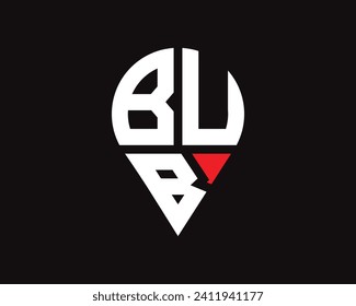 BUB letter location shape logo design