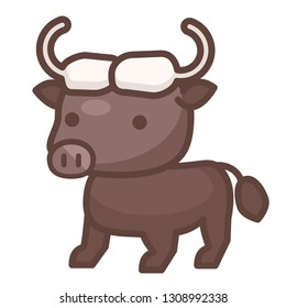 A bubalus vector illustration in line color design