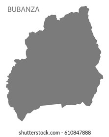 Bubanza Burundi province map grey illustration silhouette